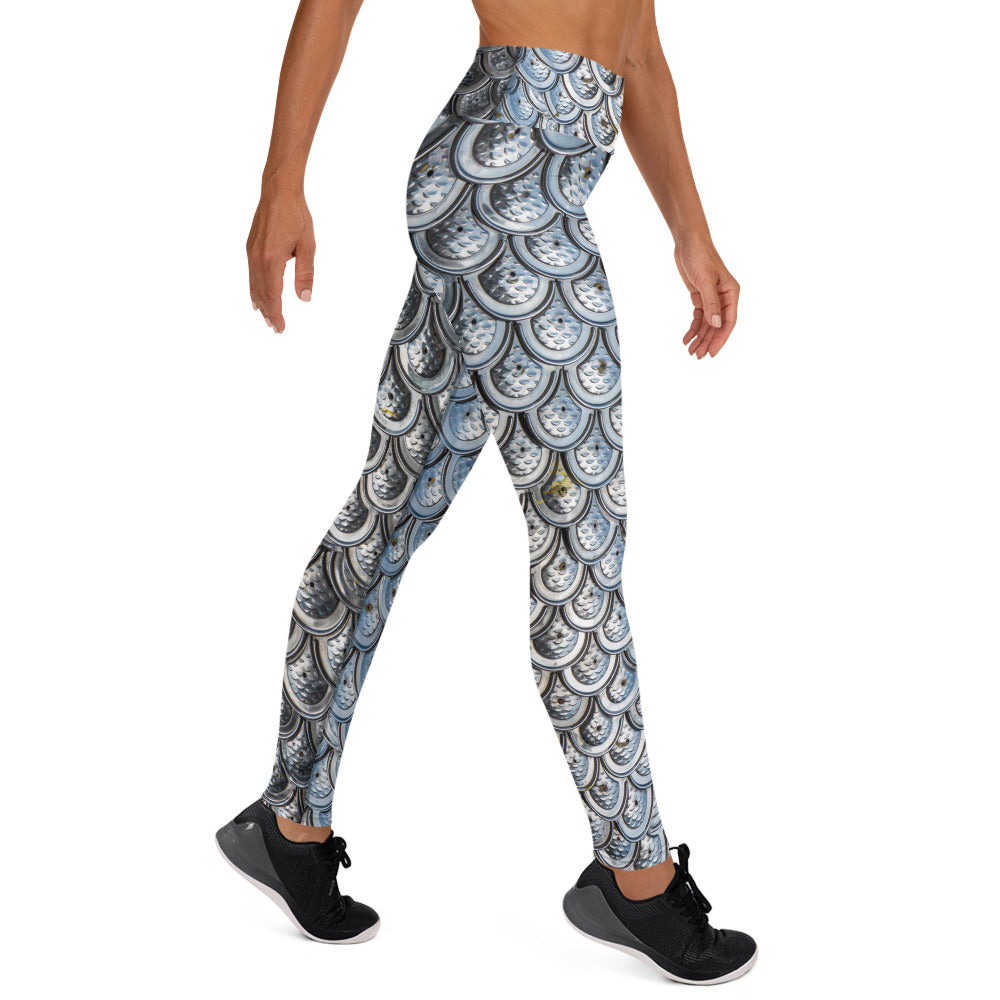 Custom Yoga Leggings - Metal Scale Design