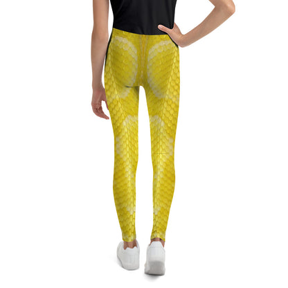 Youth Leggings - Albino Python Skin Pattern