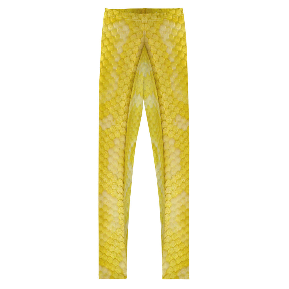 Youth Leggings - Albino Python Skin Pattern