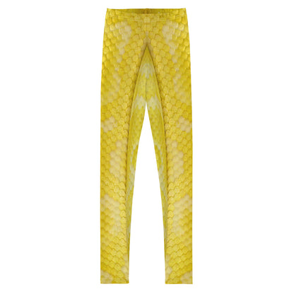 Youth Leggings - Albino Python Skin Pattern