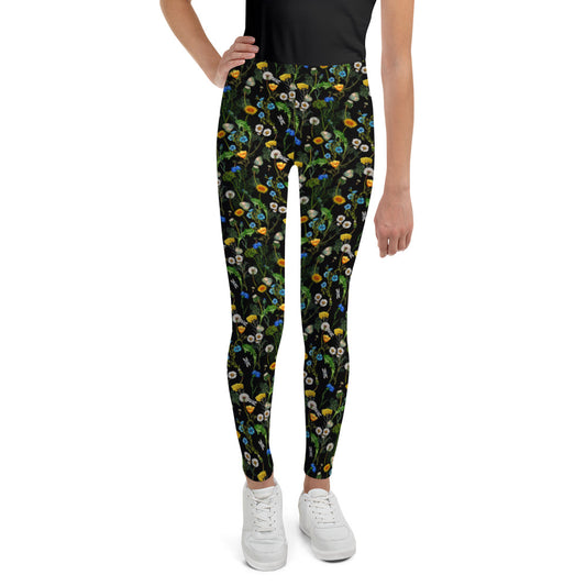 Youth Leggings - Dark Floral