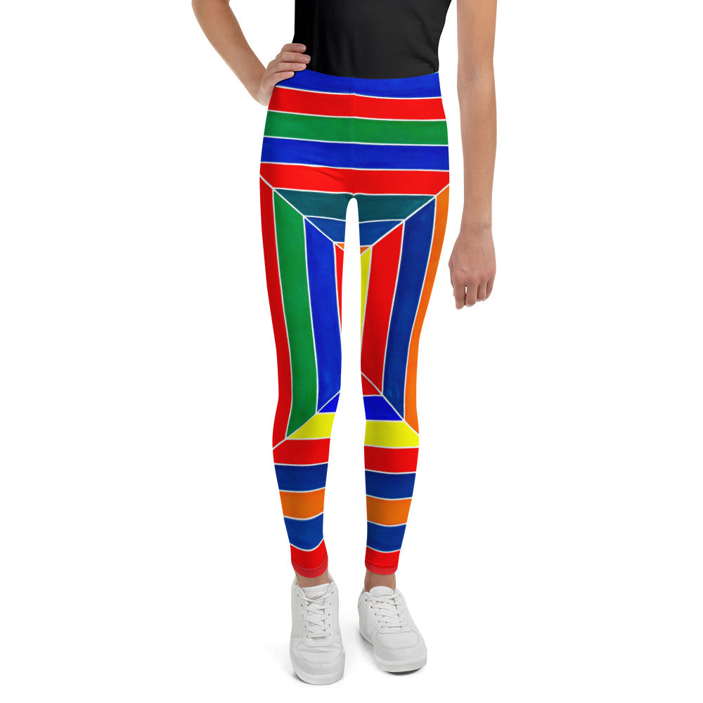 Youth Leggings - Abstract Stripes