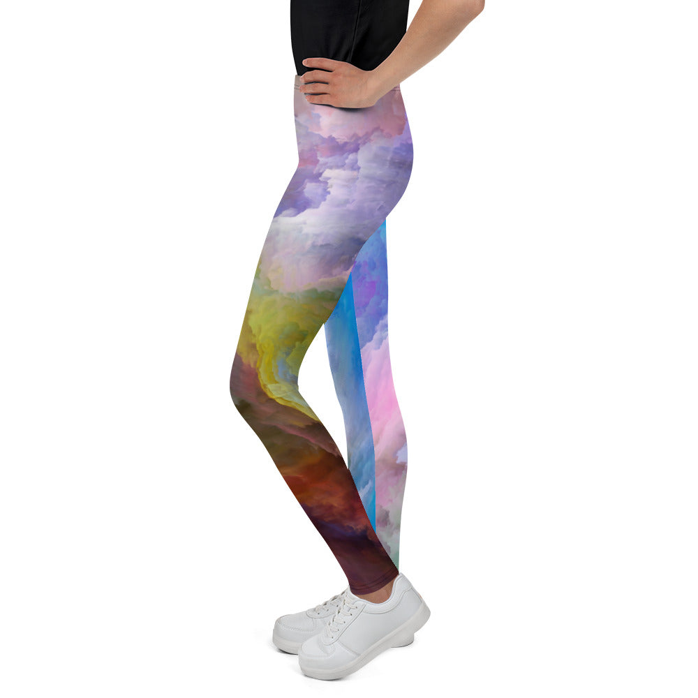 Youth Leggings - Heavenly Clouds