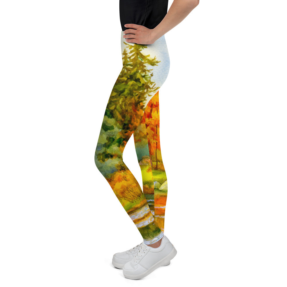 Youth Leggings - Autumn Leaves