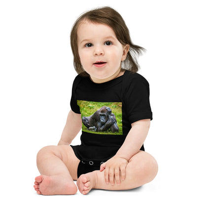 Light Soft Baby Bodysuit - Gorilla in the Grass