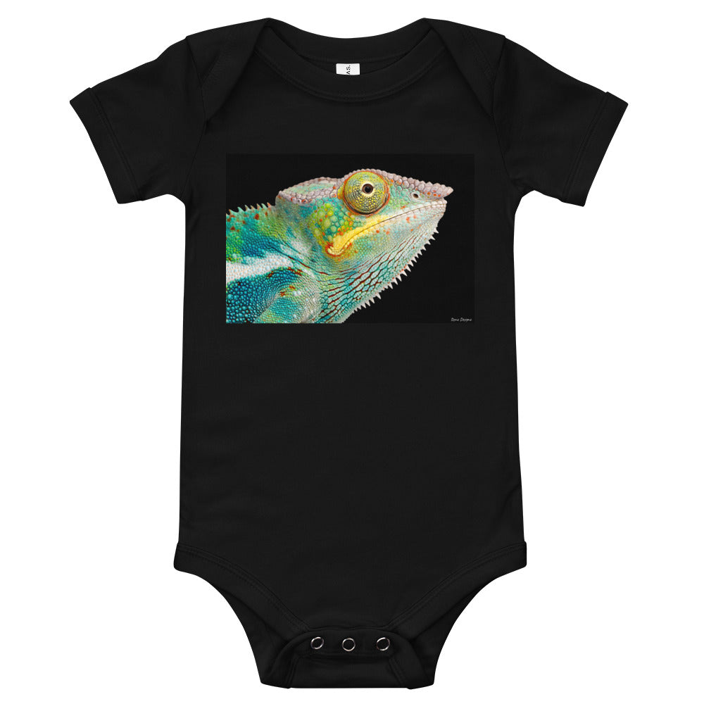 Light Soft Baby Bodysuit - Chameleon Close Up