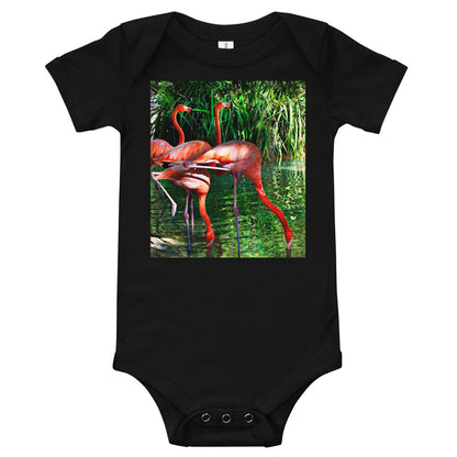 Light Soft Baby Bodysuit - Pink Flamingos