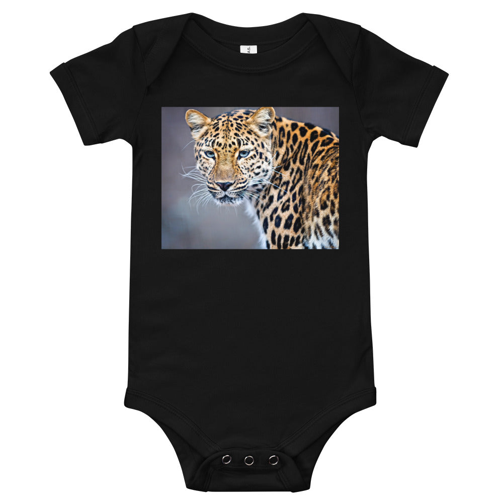Light Soft Baby Bodysuit - Blue Eyed Leopard