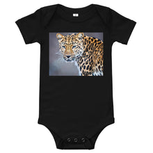 Load image into Gallery viewer, Light Soft Baby Bodysuit - Blue Eyed Leopard
