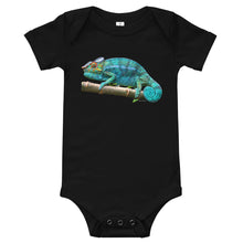 Load image into Gallery viewer, Light Soft Baby Bodysuit - Turquoise Chameleon
