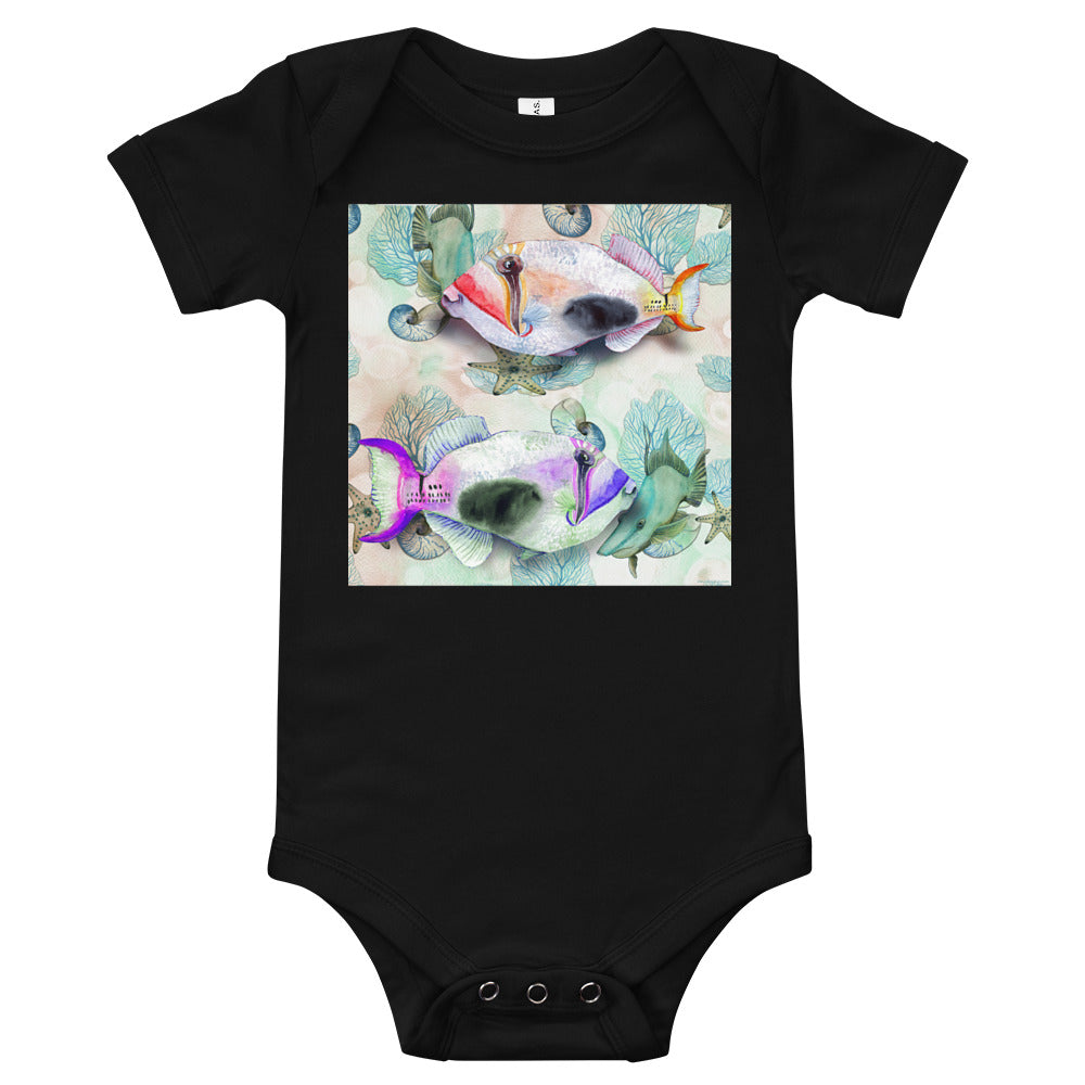Light Soft Baby Bodysuit - Painted Fish