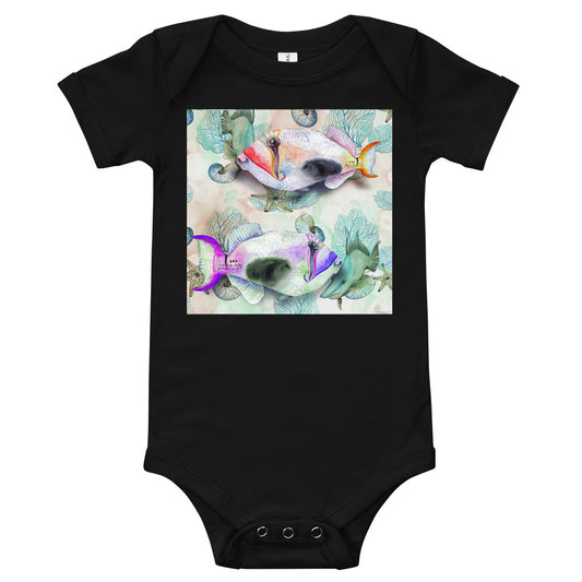 Light Soft Baby Bodysuit - Painted Fish