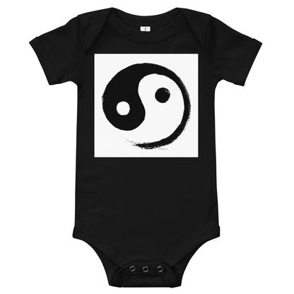 Light Soft Baby Bodysuit - Ink Brush Yin Yang