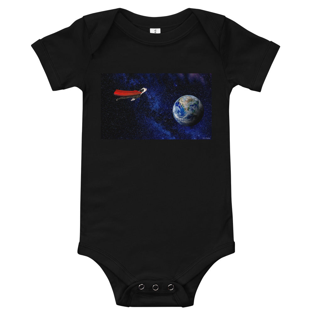 Light Soft Baby Bodysuit - Super Dog in Space