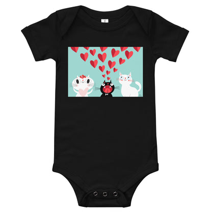 Light Soft Baby Bodysuit - Love Cats