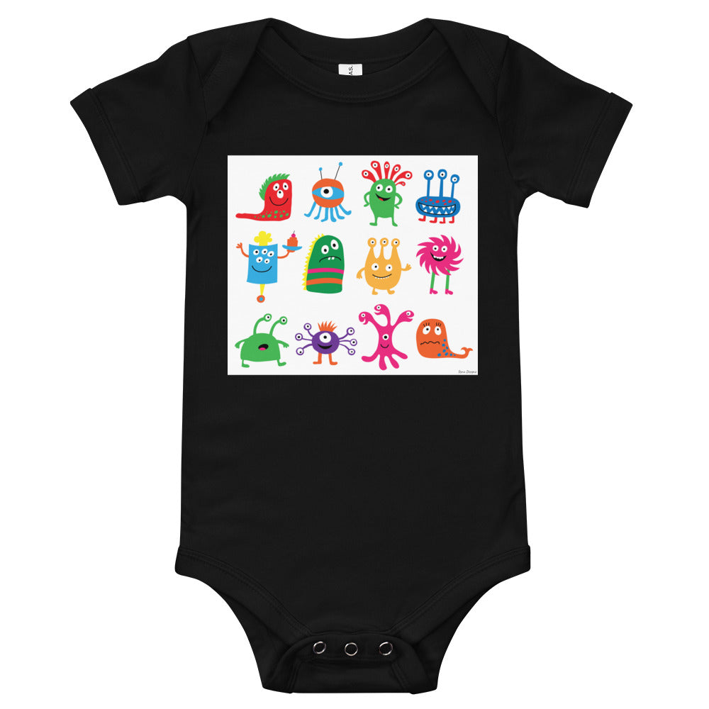 Light Soft Baby Bodysuit - Very Funny Monsters