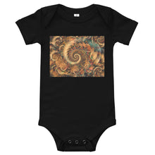 Load image into Gallery viewer, Soft Premium Baby Bodysuit - Spiraling Spiral Fractals
