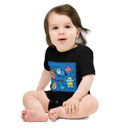 Premium Soft Baby Bodysuit - Blue Moose & Friends