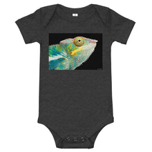 Load image into Gallery viewer, Light Soft Baby Bodysuit - Chameleon Close Up
