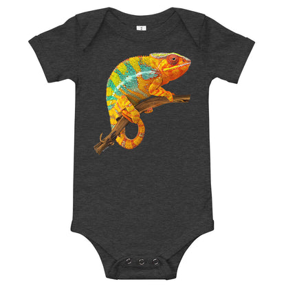 Light Soft Baby Bodysuit - Green & Yellow? Chameleon