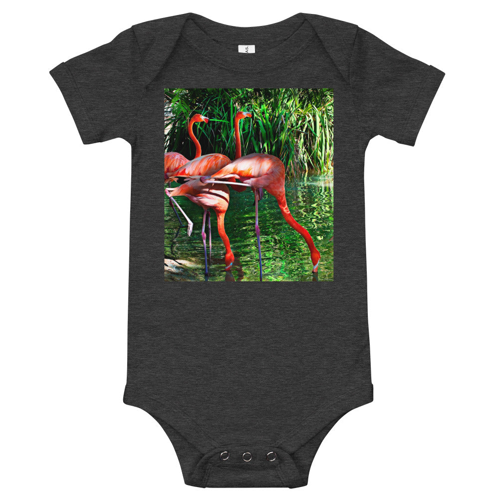 Light Soft Baby Bodysuit - Pink Flamingos
