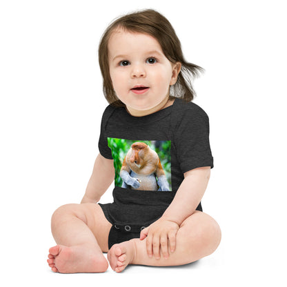Light Soft Baby Bodysuit - Nosey Monkey