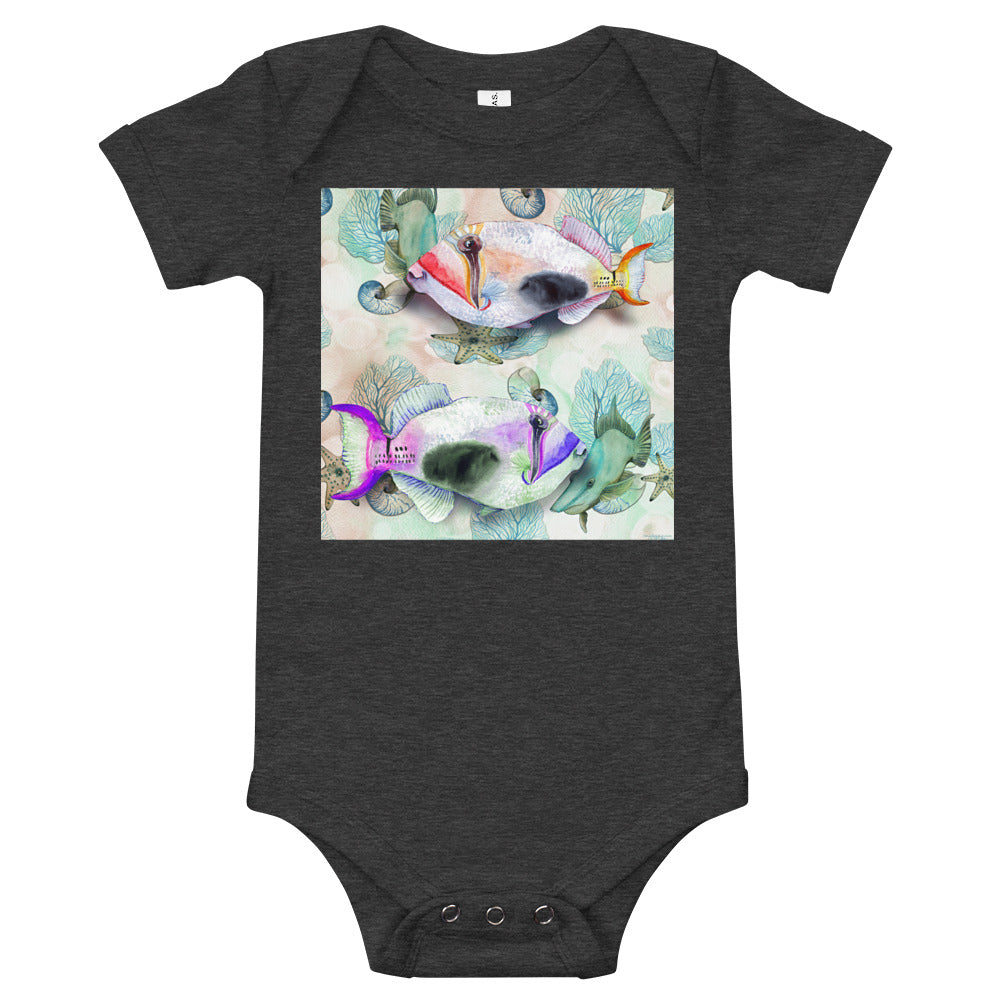 Light Soft Baby Bodysuit - Painted Fish
