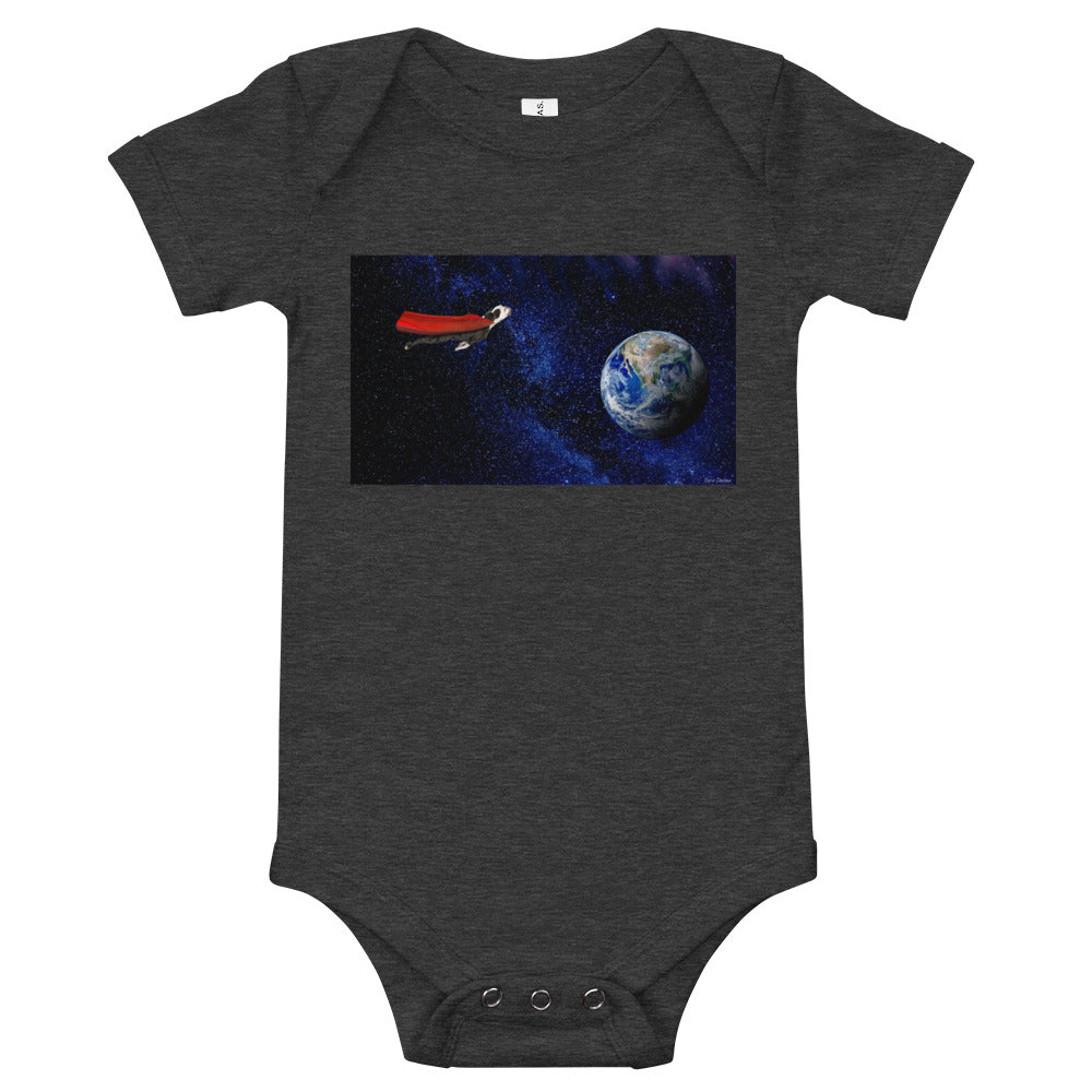 Light Soft Baby Bodysuit - Super Dog in Space