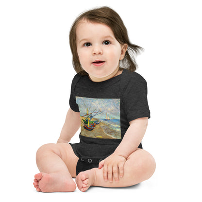 Light Soft Baby Bodysuit - van Gogh: Fishing Boats on the Beach