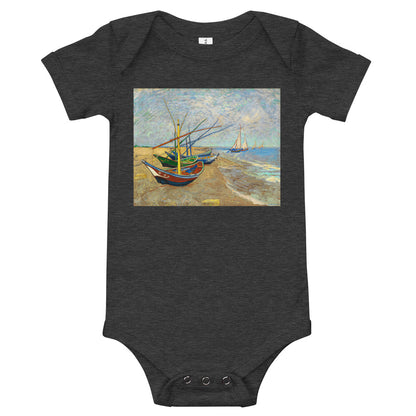 Light Soft Baby Bodysuit - van Gogh: Fishing Boats on the Beach
