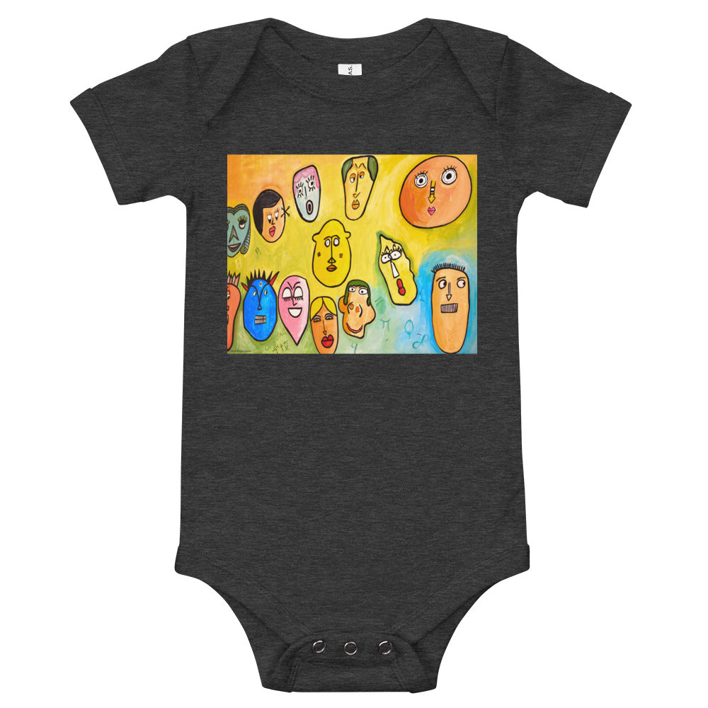 Light Soft Baby Bodysuit - Funny Faces