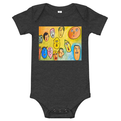 Light Soft Baby Bodysuit - Funny Faces