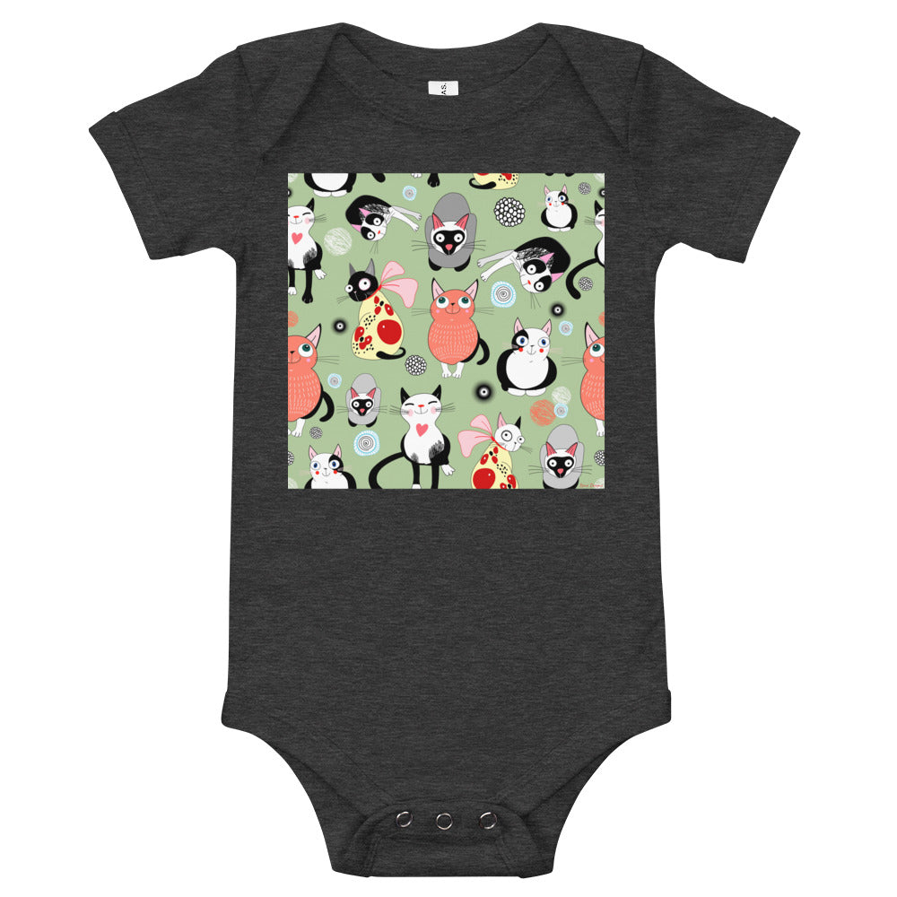 Light Soft Baby Bodysuit - Happy Cats