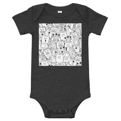 Light Soft Baby Bodysuit - Funny Monsters