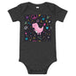 Light Soft Baby Bodysuit - Pink Dino. Peace Out!