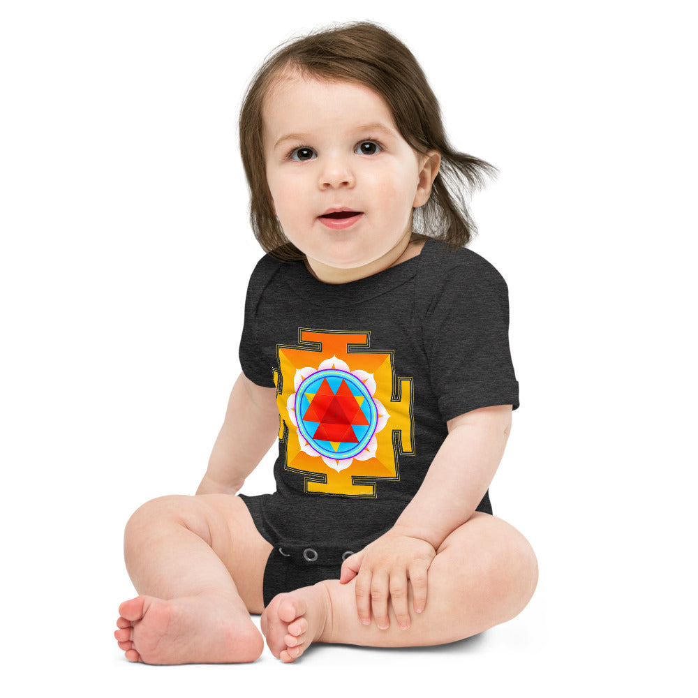 Light Soft Baby Bodysuit - Red & Yellow Yantra