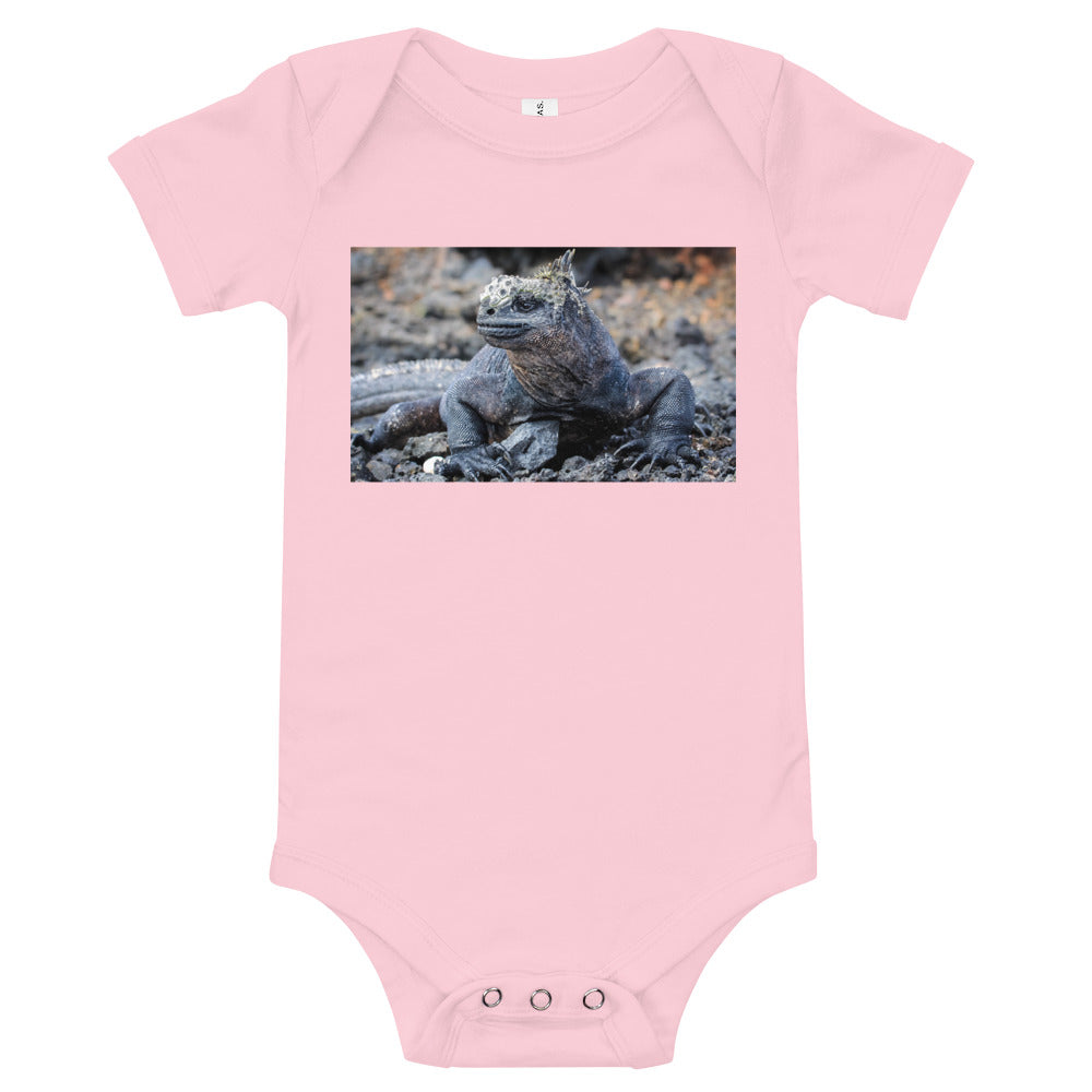 Light Soft Baby Bodysuit - Galapagos Blue Marine Iguana