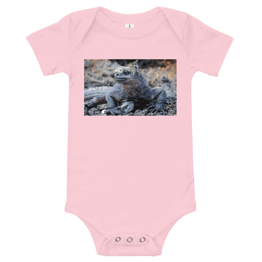 Light Soft Baby Bodysuit - Galapagos Blue Marine Iguana