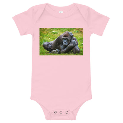 Light Soft Baby Bodysuit - Gorilla in the Grass