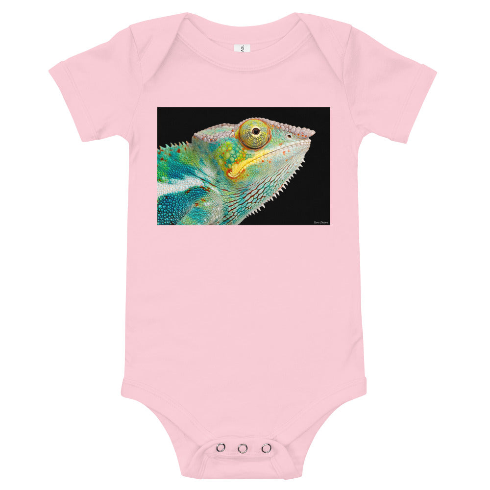 Light Soft Baby Bodysuit - Chameleon Close Up