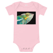 Load image into Gallery viewer, Light Soft Baby Bodysuit - Chameleon Close Up
