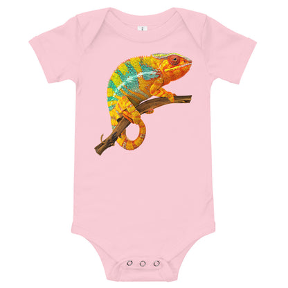 Light Soft Baby Bodysuit - Green & Yellow? Chameleon