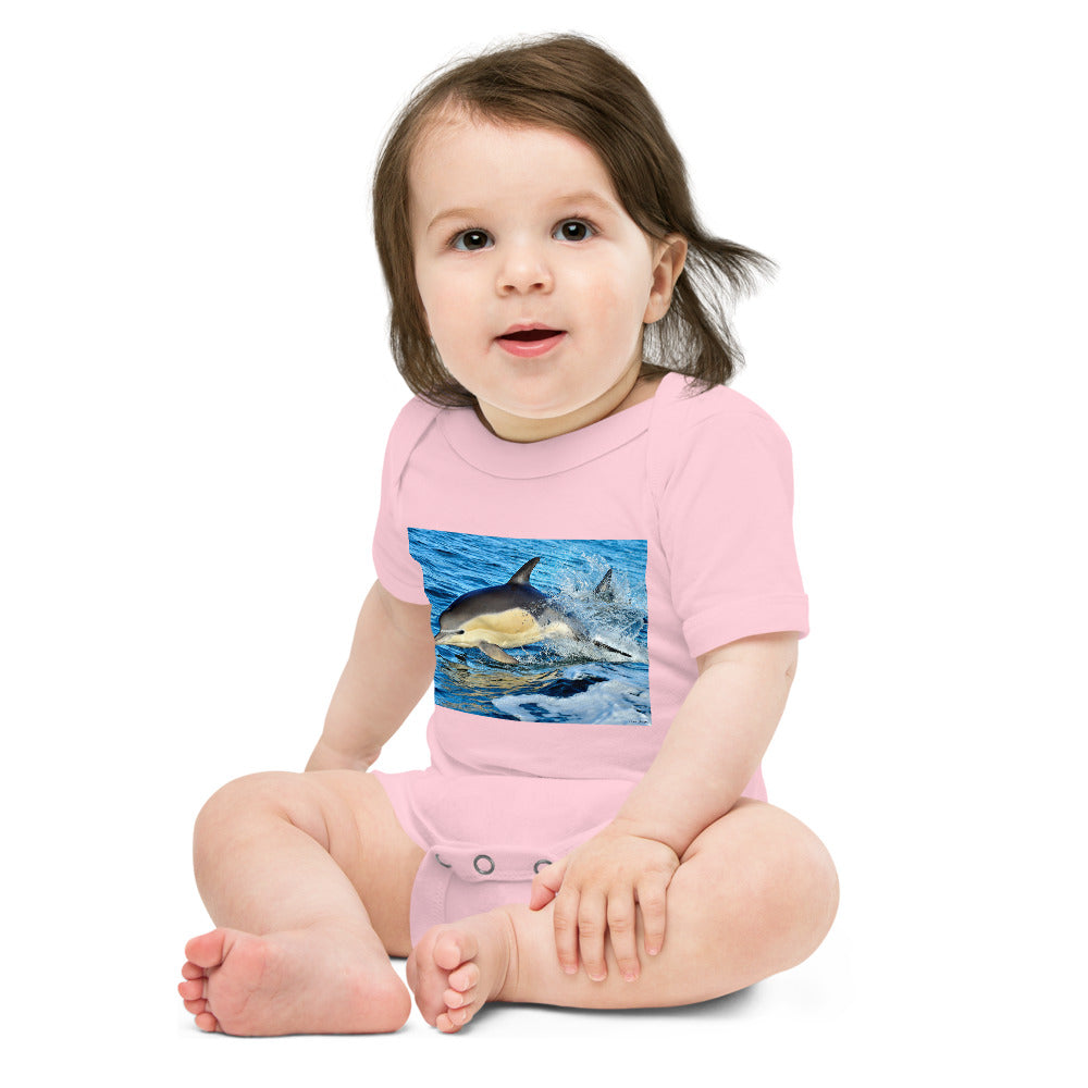 Light Soft Baby Bodysuit - Dolphin Splash