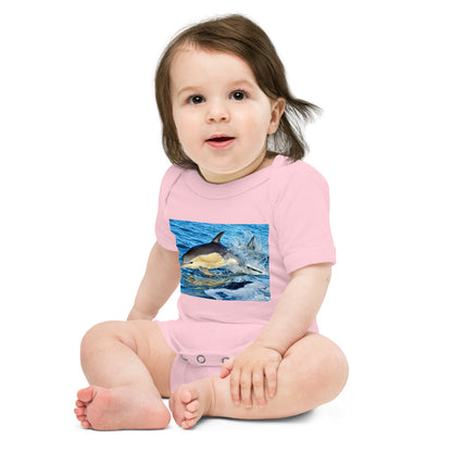 Light Soft Baby Bodysuit - Dolphin Splash