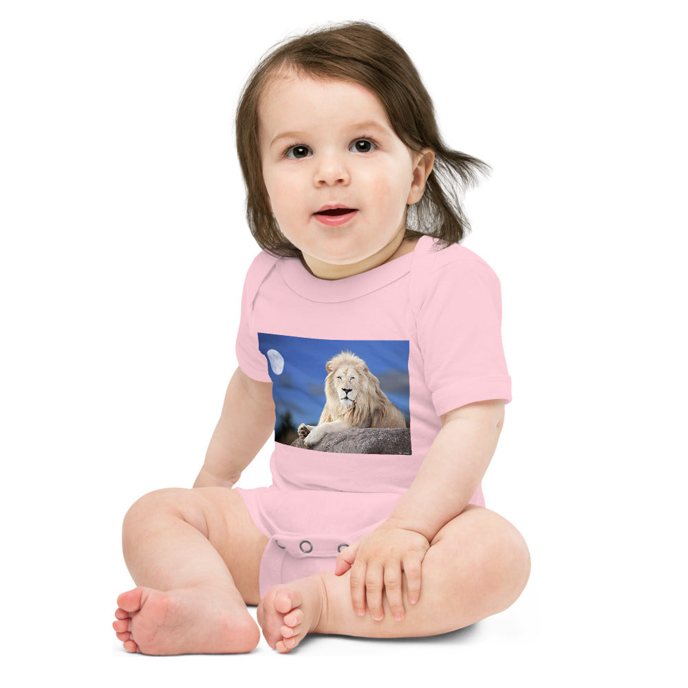 Light Soft Baby Bodysuit - Lion in Moonlight