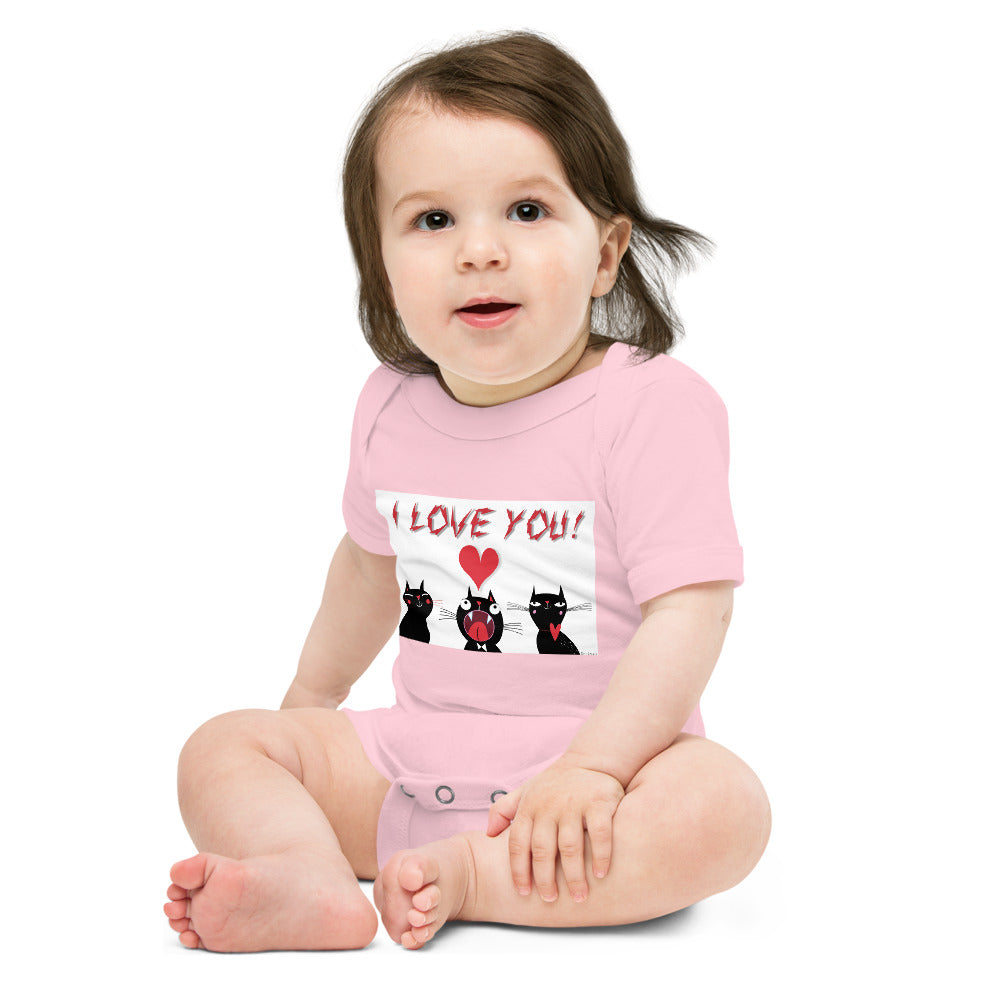 Light Soft Baby Bodysuit - I Love You! I Love you! I Love You!