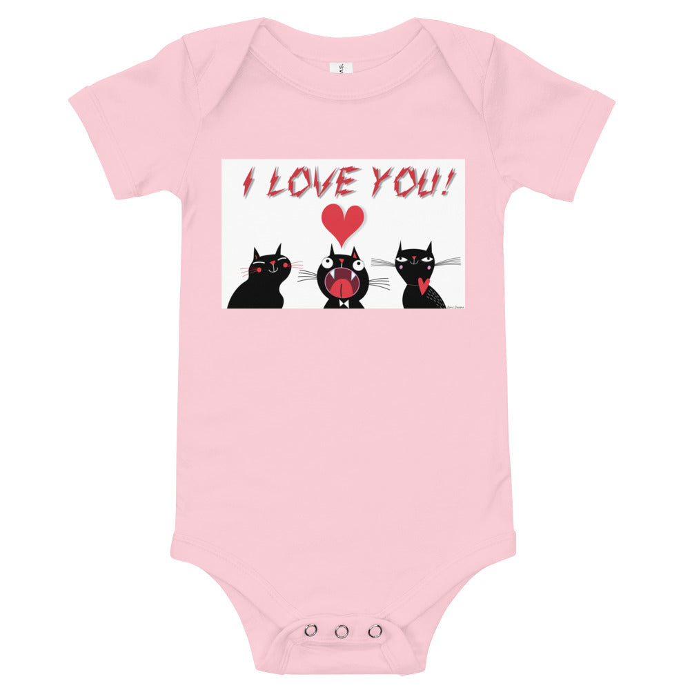 Light Soft Baby Bodysuit - I Love You! I Love you! I Love You!