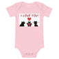 Light Soft Baby Bodysuit - I Love You! I Love you! I Love You!