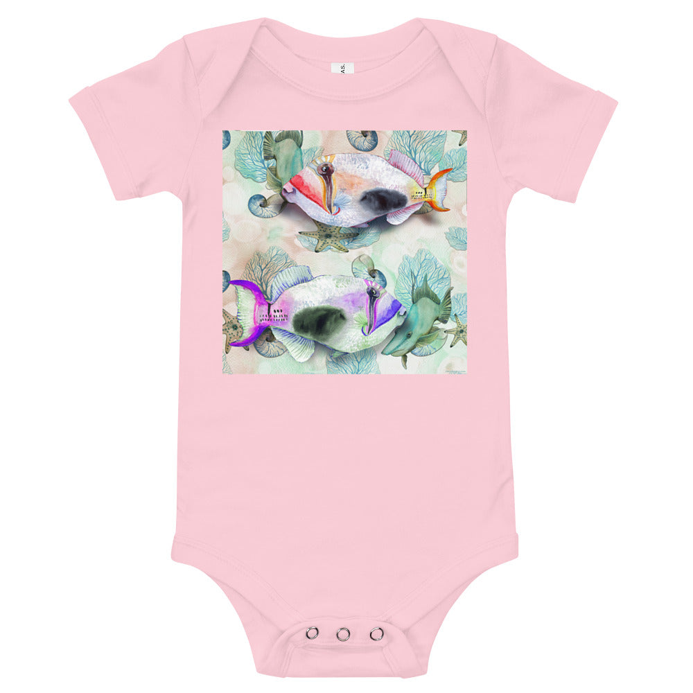 Light Soft Baby Bodysuit - Painted Fish
