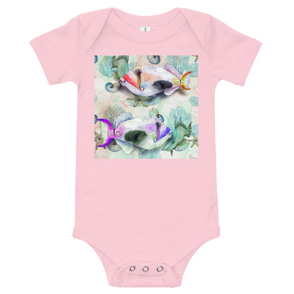 Light Soft Baby Bodysuit - Painted Fish